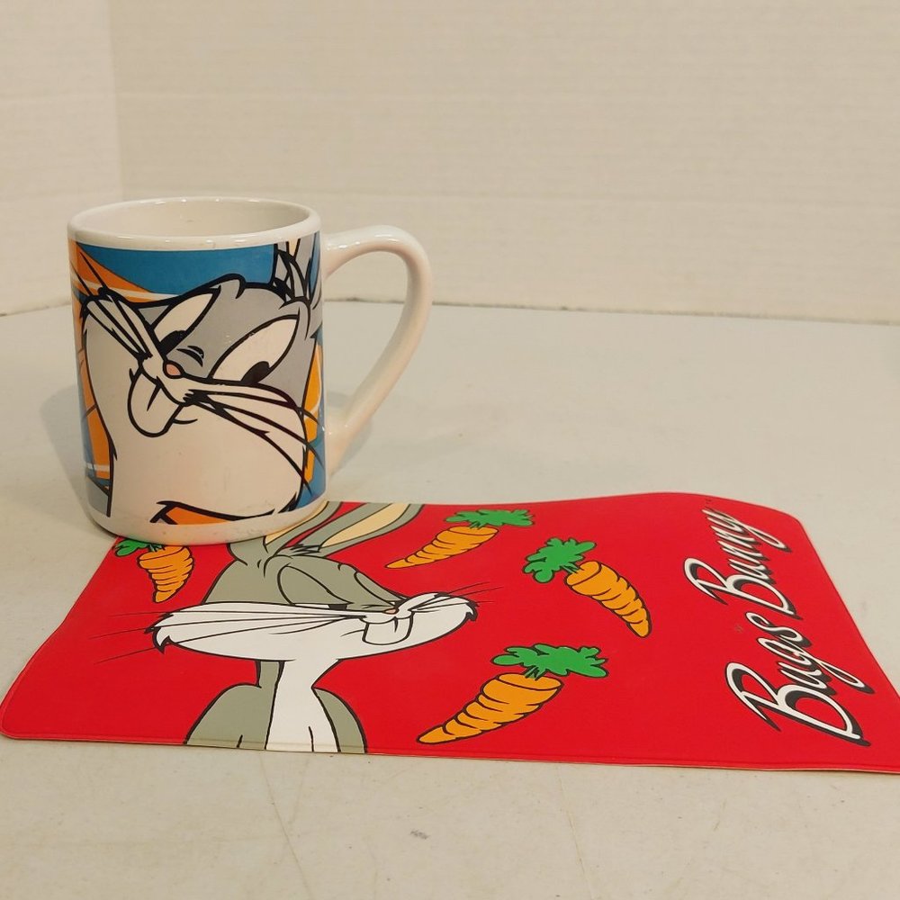 Vtg Bugs Bunny Coffee Mug and Personal-Sized Mat - Gibson